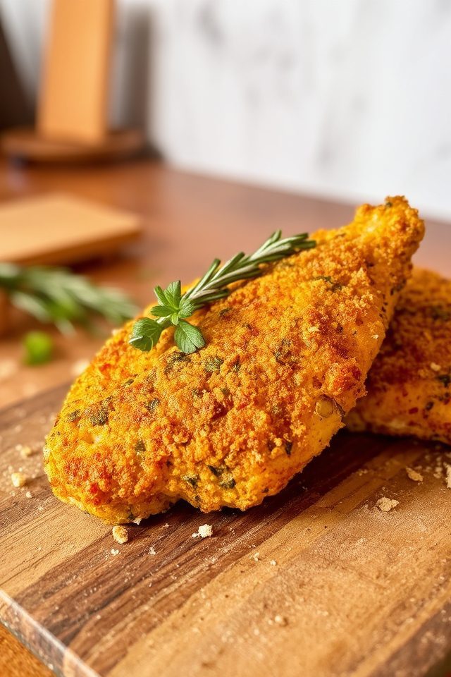 fresh herb crusted chicken