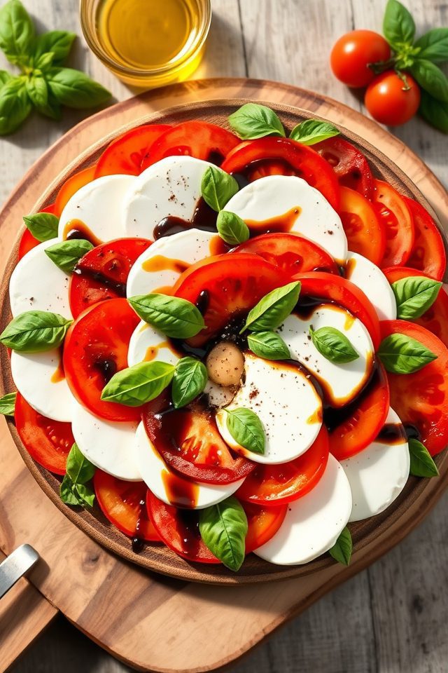 fresh mozzarella tomato basil