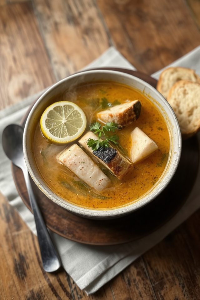 fresh seafood garlic soup