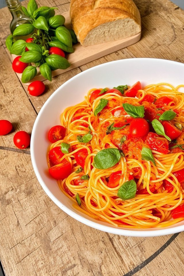 fresh tomato basil pasta