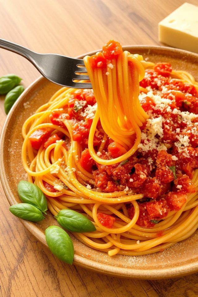 fresh tomato pasta dish