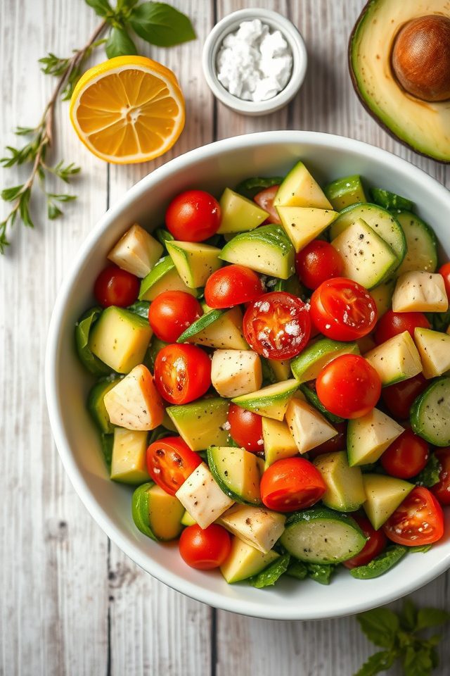 fresh vegetable avocado salad