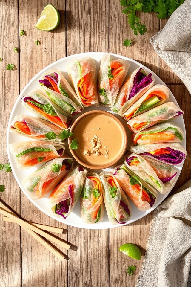fresh vegetables rice paper