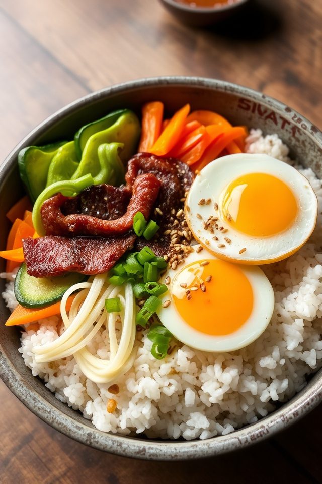 fried egg on rice