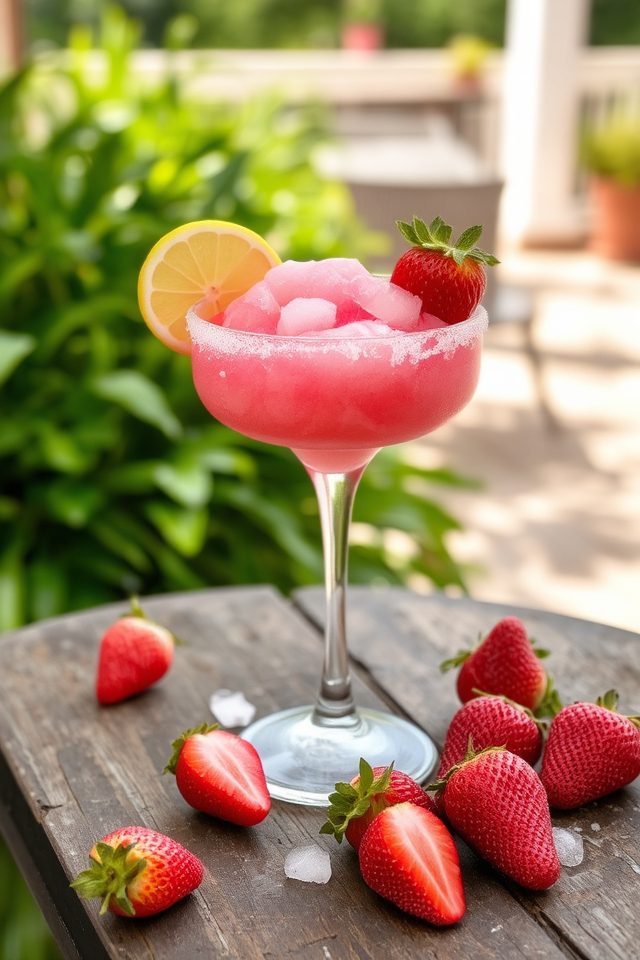 frozen strawberry margarita cocktail