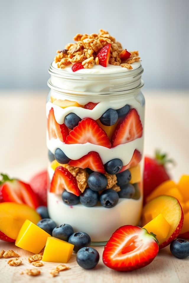 fruit and yogurt parfaits