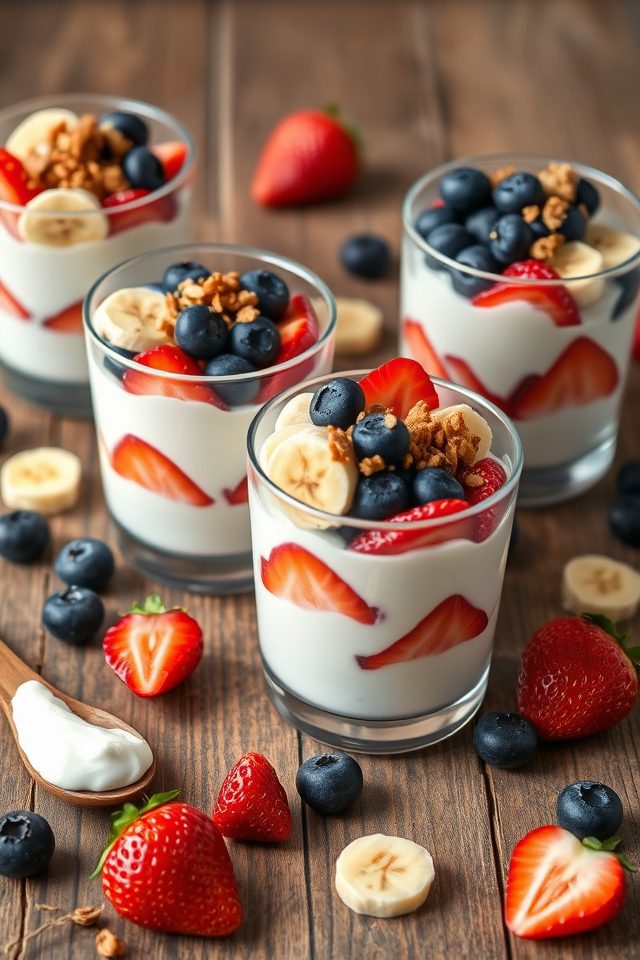 fruit and yogurt parfaits