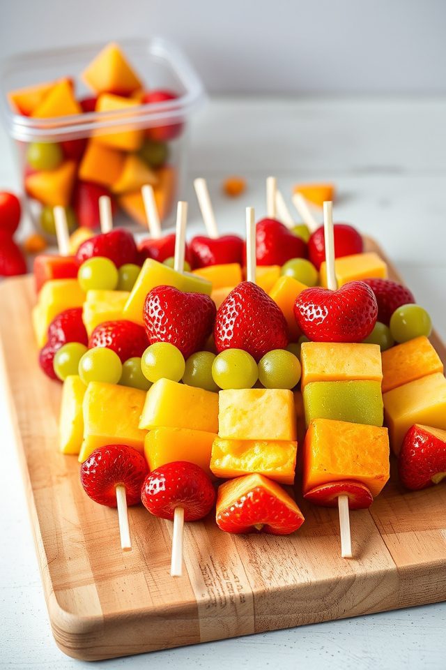 fruit on disposable sticks