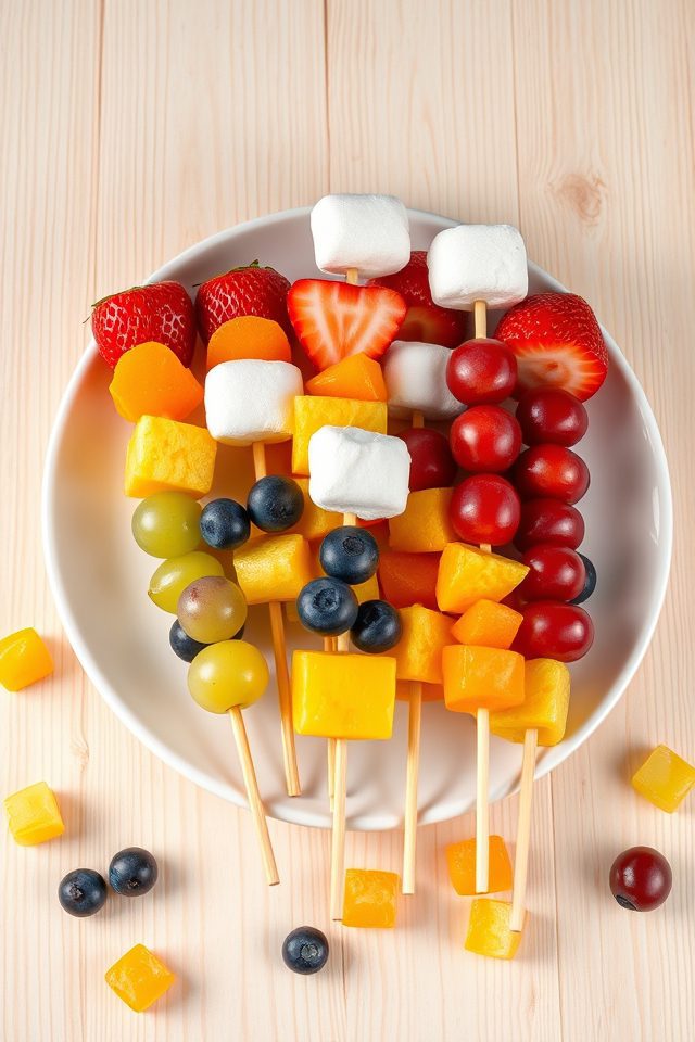 fruit skewers marshmallow clouds