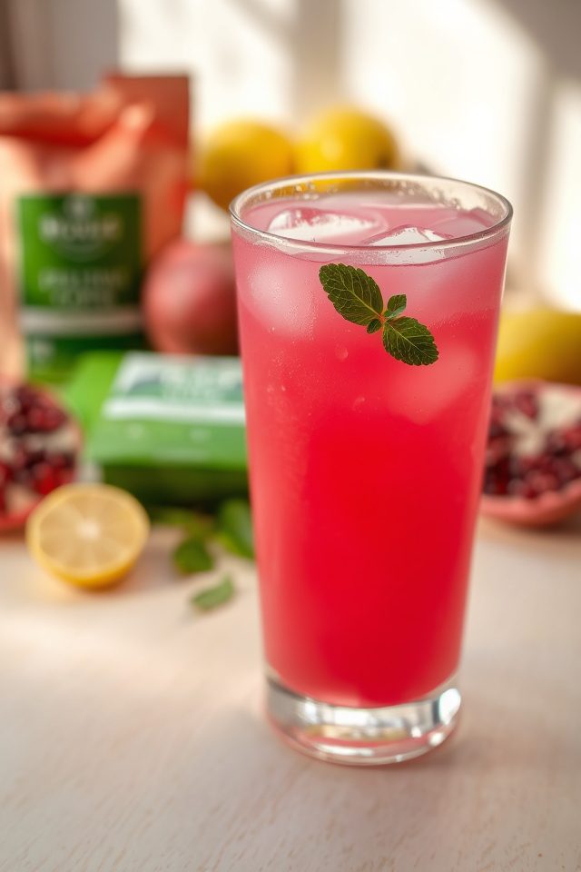 fruity pink warm drink