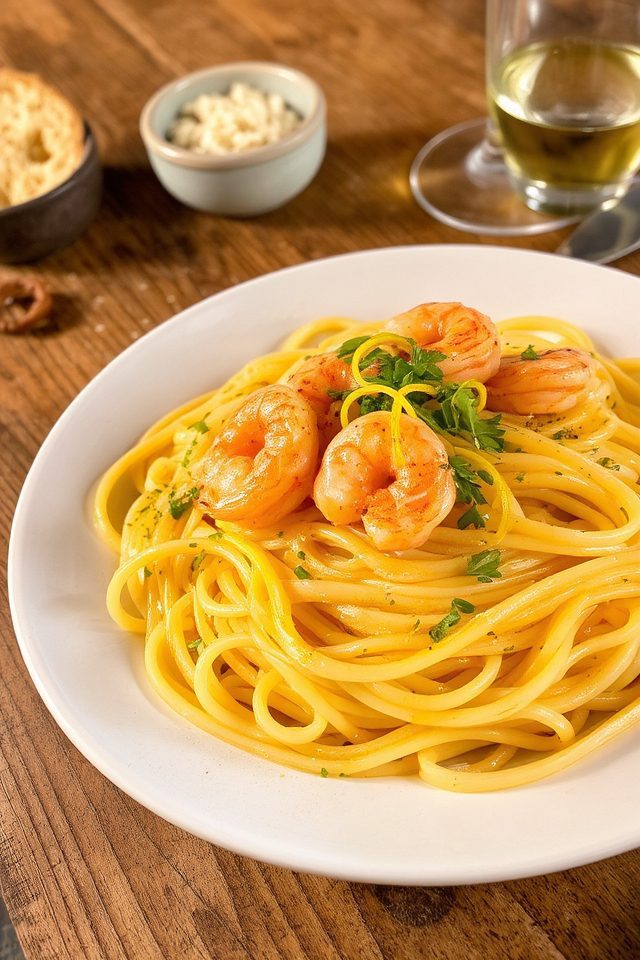 garlic butter shrimp pasta