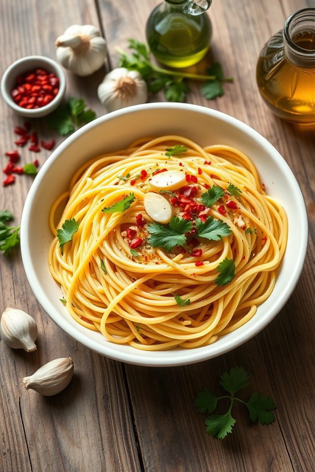 garlic infused olive oil pasta