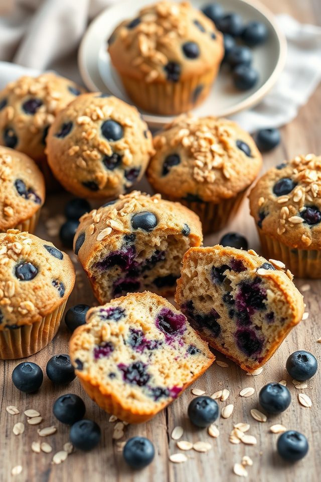 gluten free blueberry oat muffins