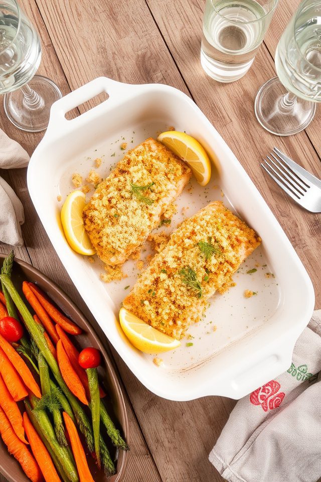 golden parmesan crusted salmon