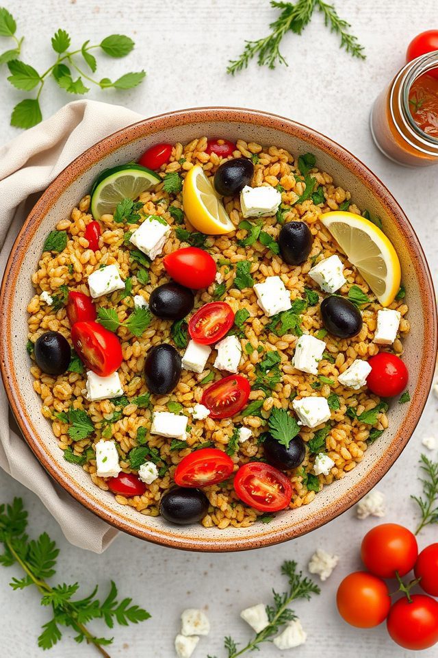 grain based mediterranean herb salad