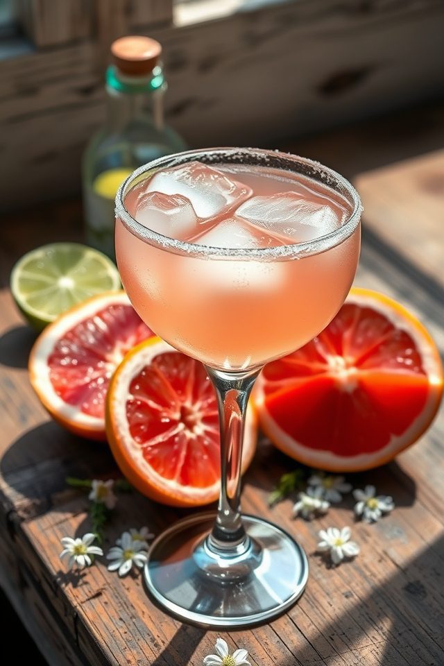 grapefruit infused floral cocktail