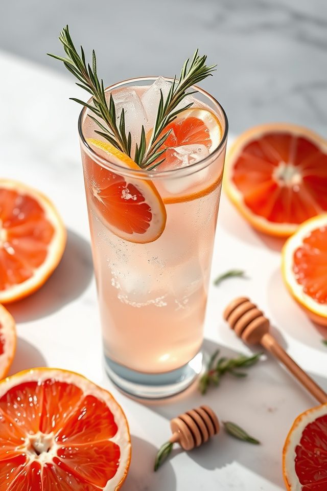 grapefruit rosemary fizzy drink
