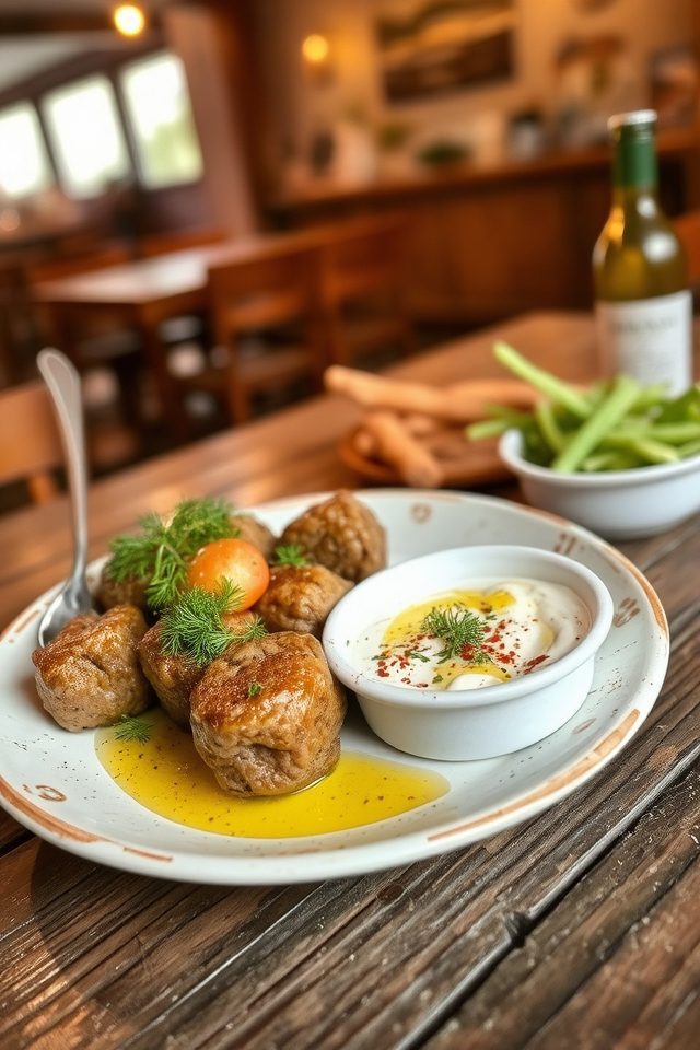 greek lamb meatballs dish