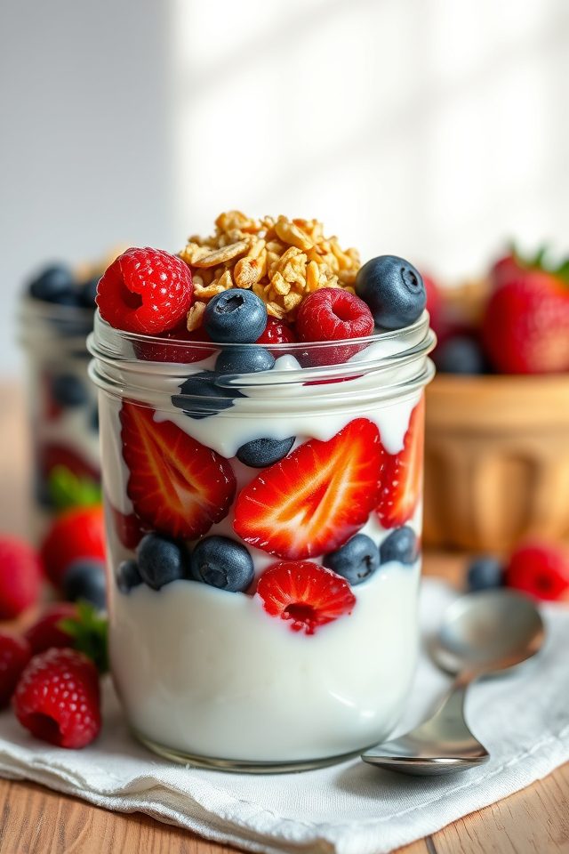 greek yogurt berry parfait