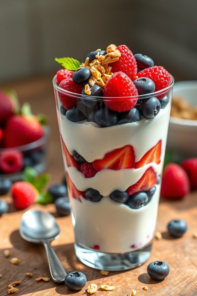 greek yogurt berry parfait