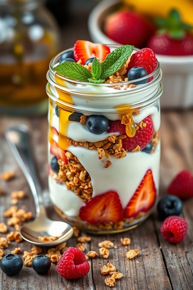 greek yogurt granola parfait
