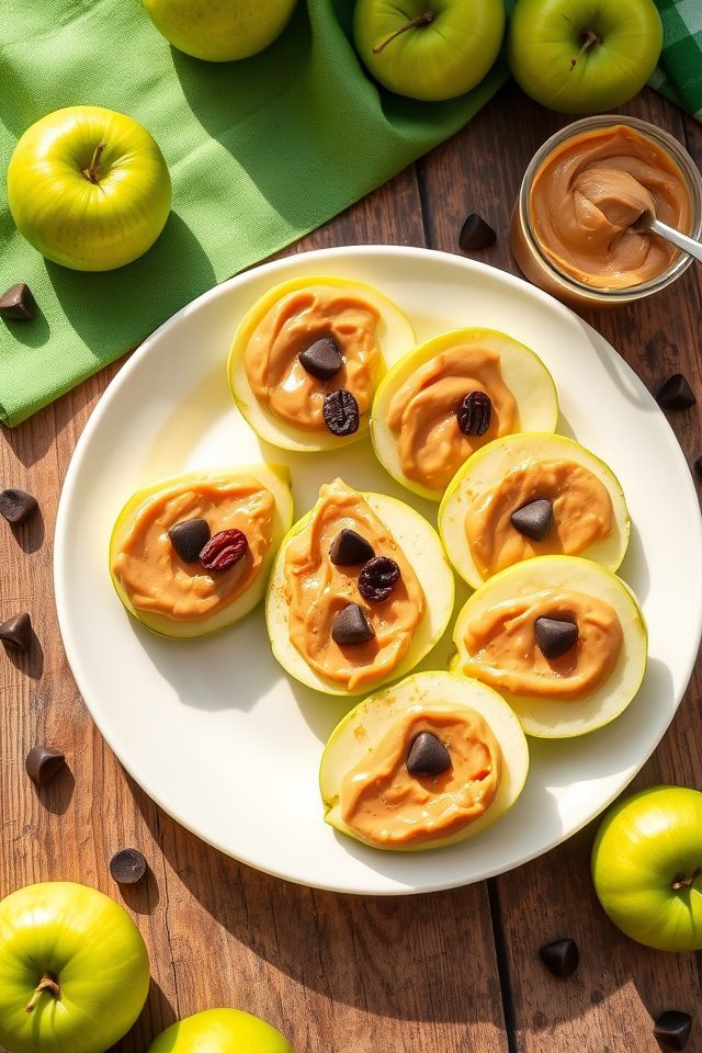 green apple peanut snack