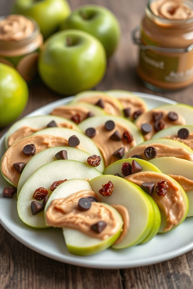 green apple peanut snack