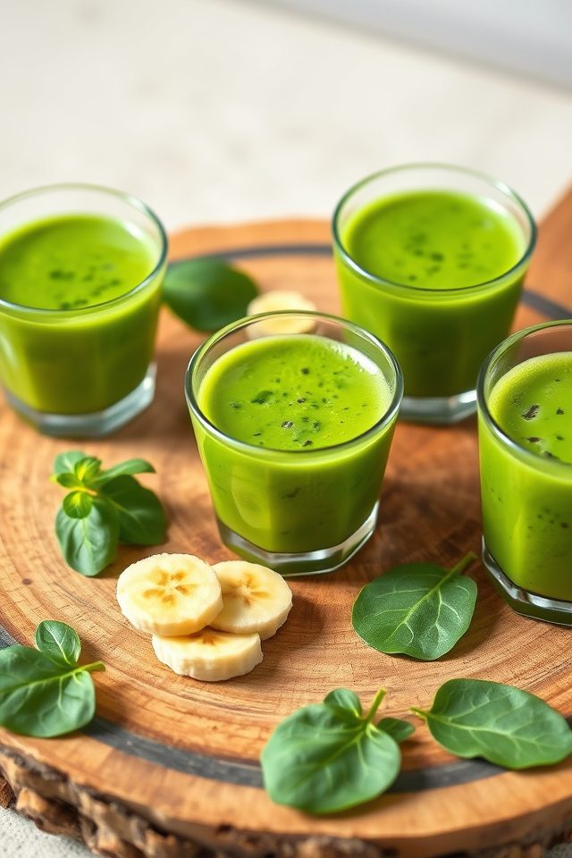 green banana smoothie shots