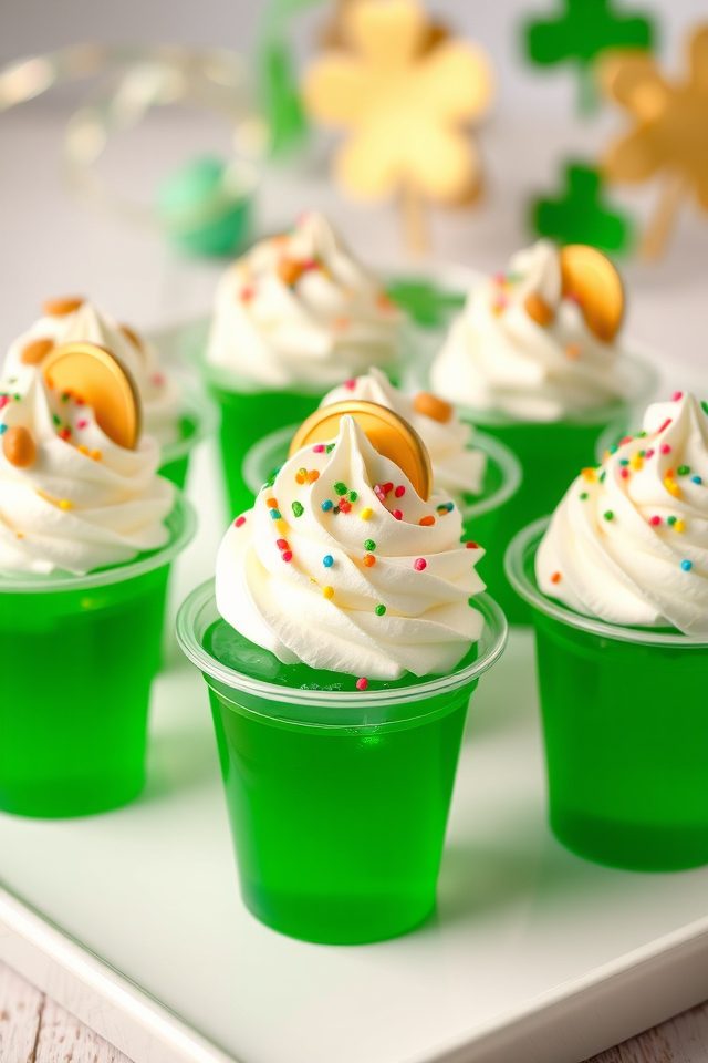 green gelatin dessert cups
