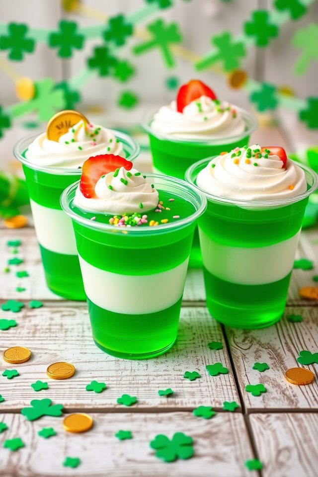 green layered jello dessert