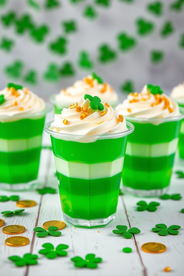 green layered jello dessert