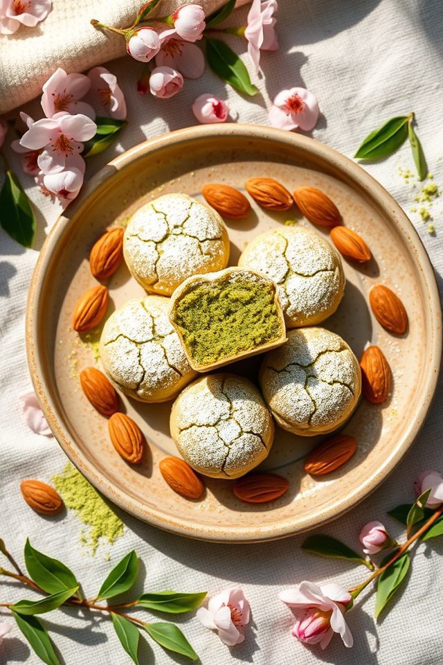 green tea almond cakes