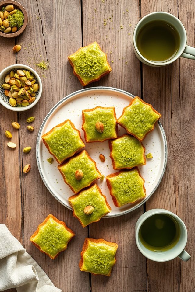 green tea nut pastries