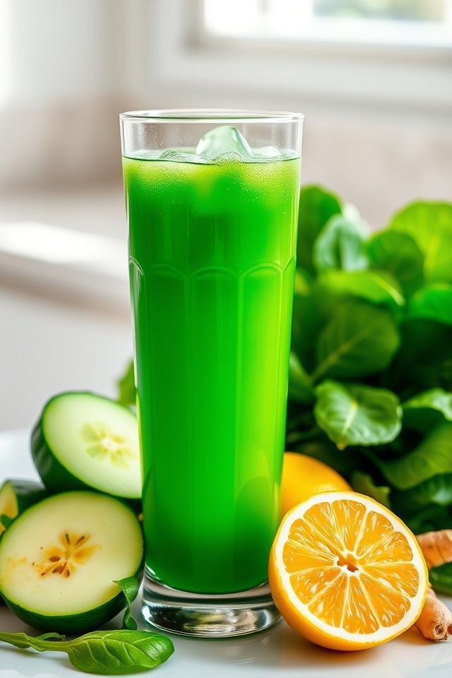 green vegetable cleansing drink