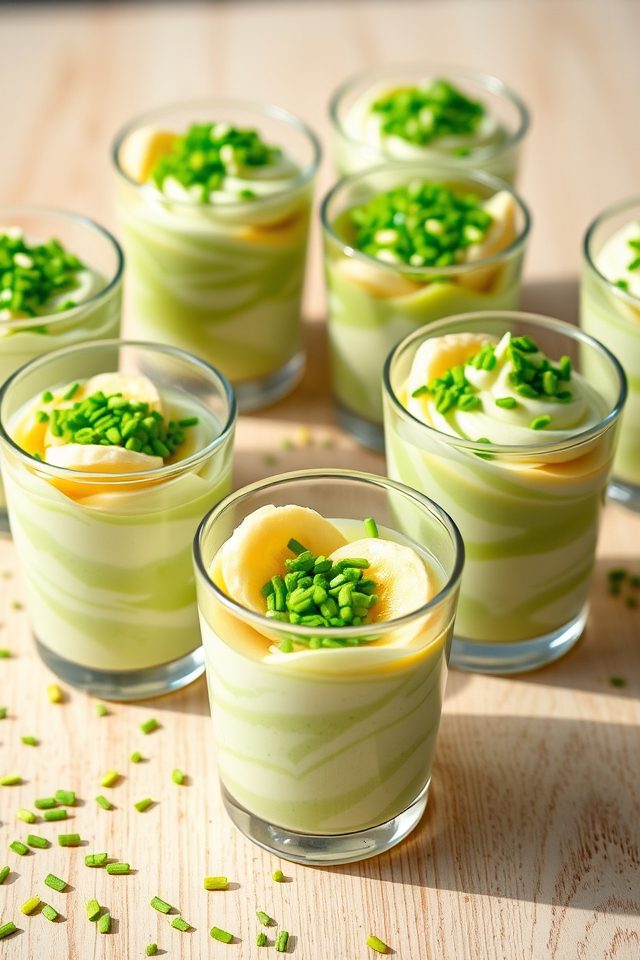green yogurt parfaits sprinkles