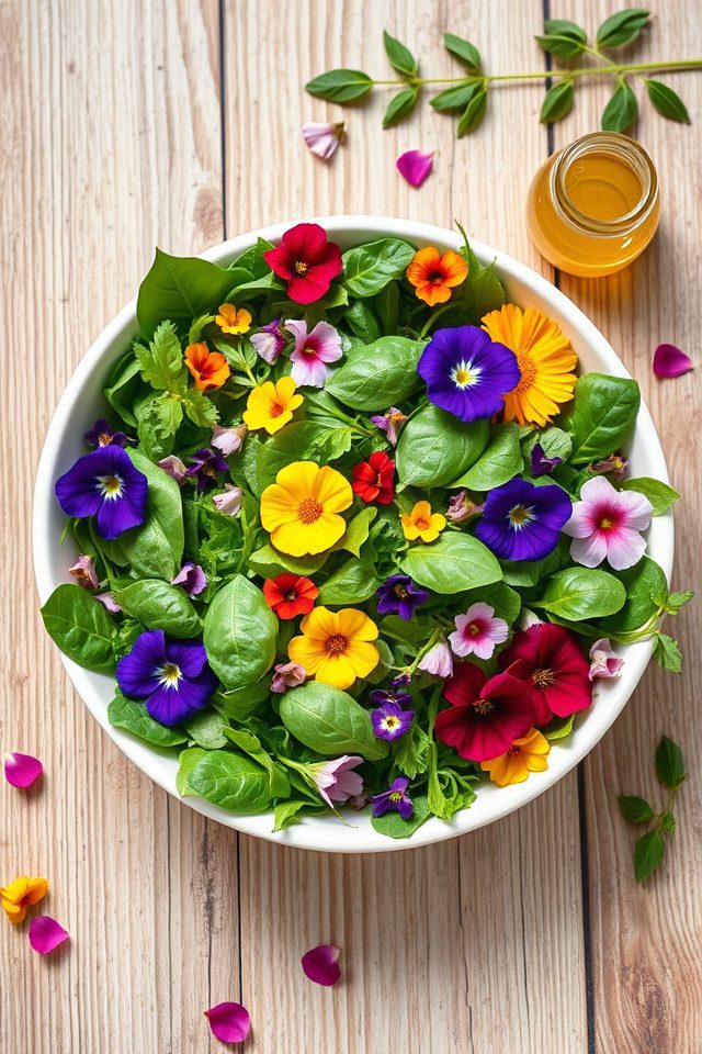 greens flowers honey lemon