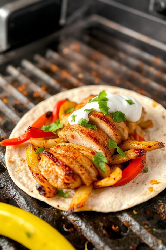 griddled chicken fajita dish