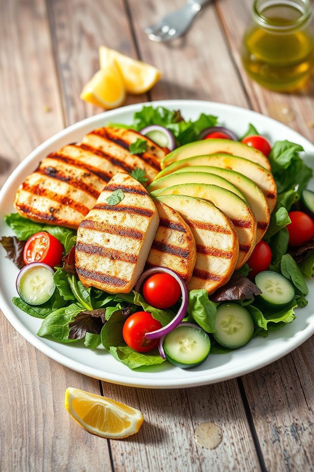 grilled avocado chicken salad