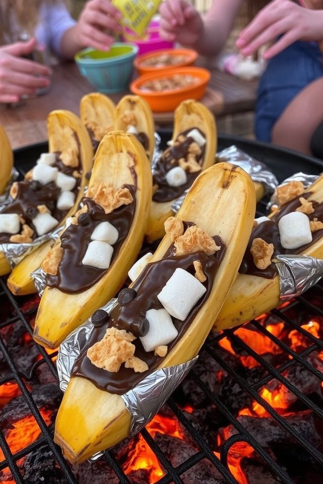 grilled banana s mores boats