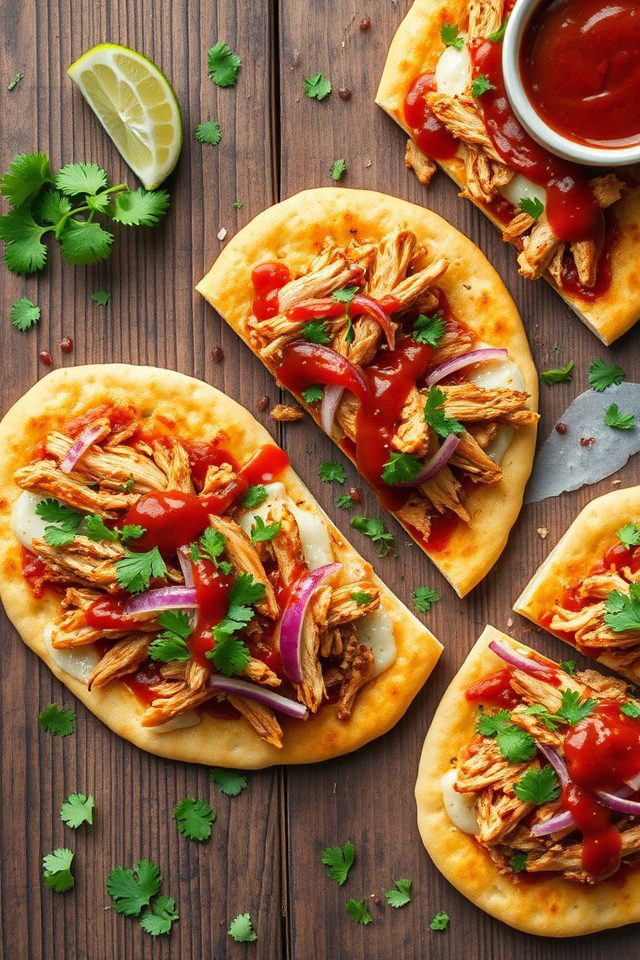 grilled barbecue chicken flatbreads