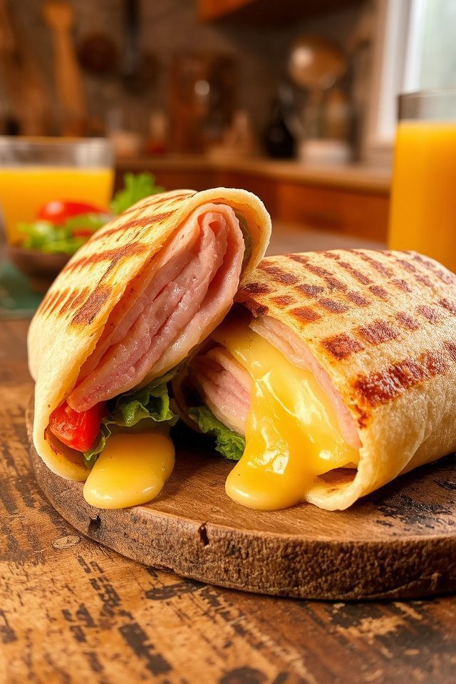 grilled cheese ham wraps