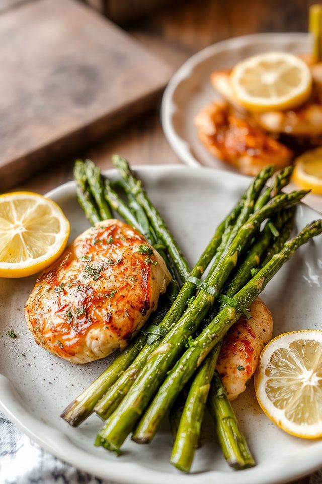 grilled chicken and asparagus