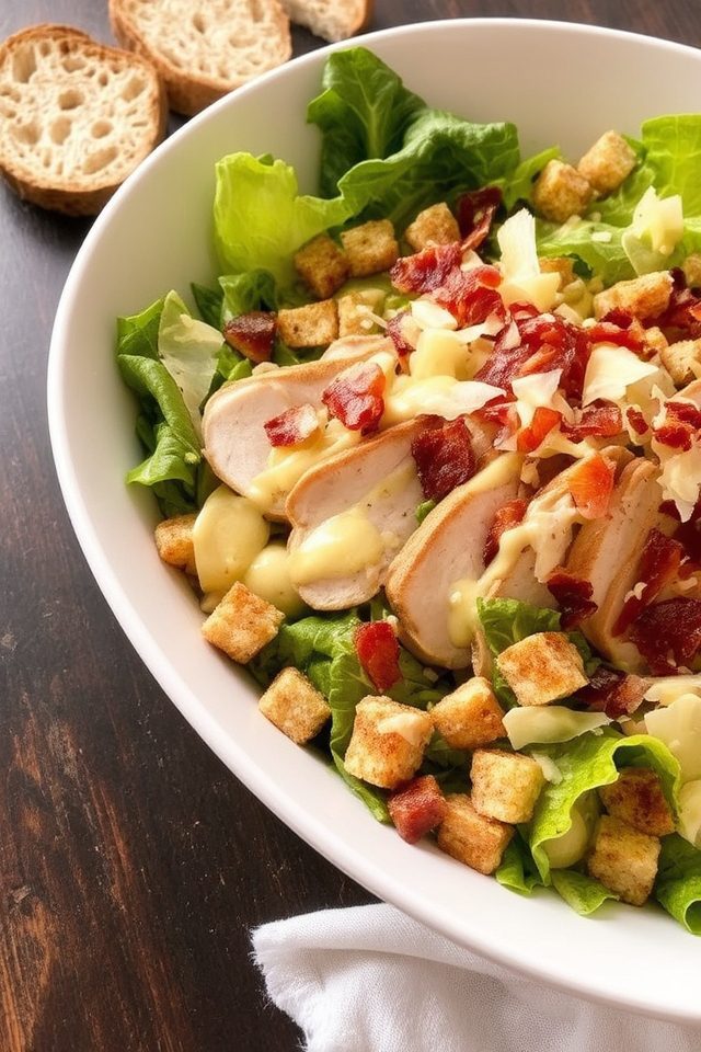 grilled chicken and croutons