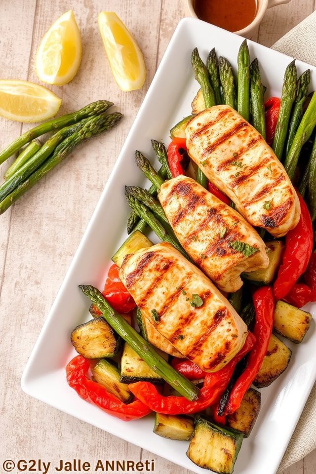 grilled chicken and veggies