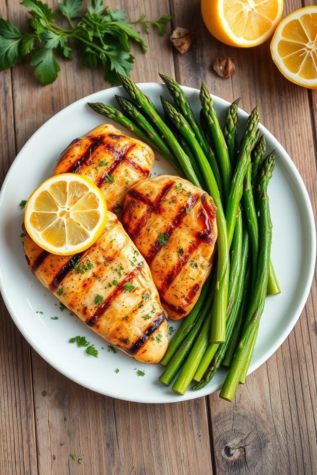 grilled chicken asparagus dish