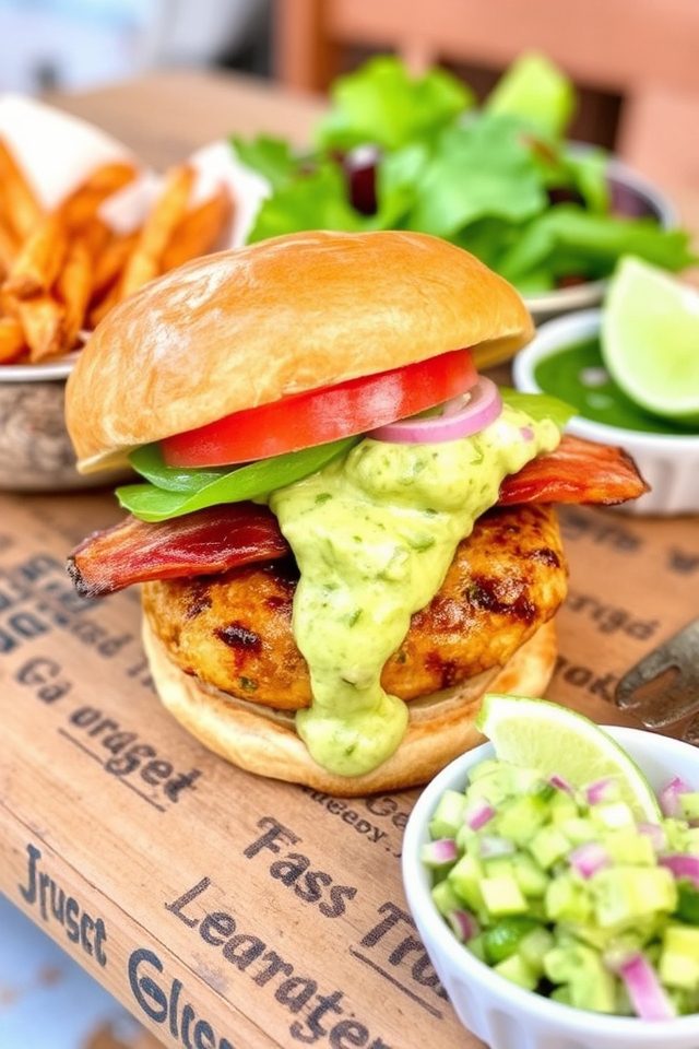 grilled chicken avocado burgers