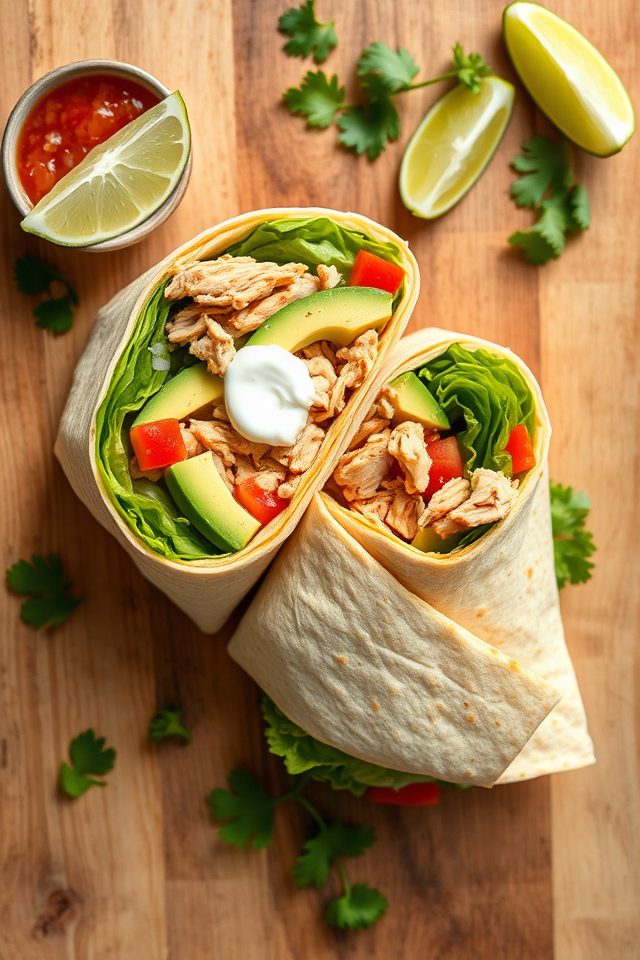 grilled chicken avocado wrap