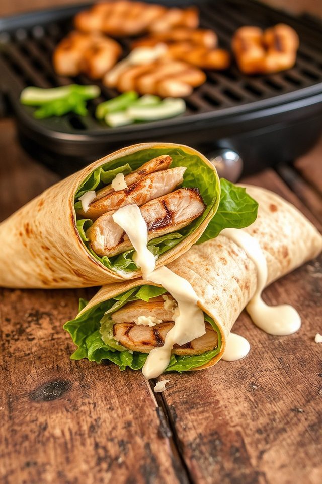 grilled chicken caesar wraps
