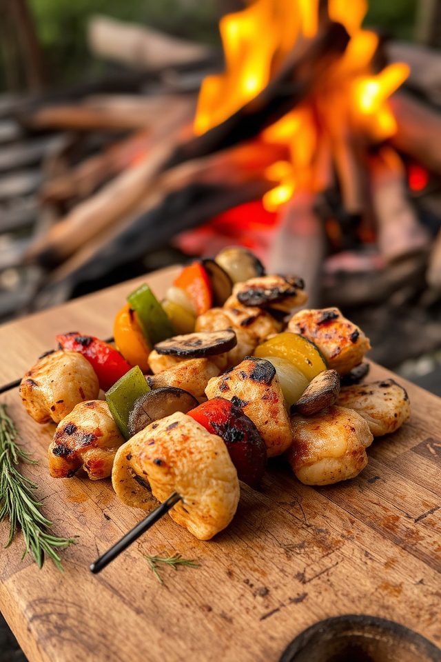 grilled chicken camping meal