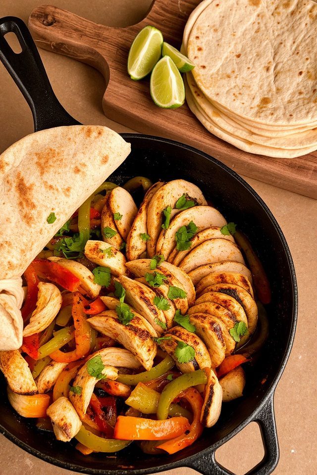 grilled chicken fajita dish